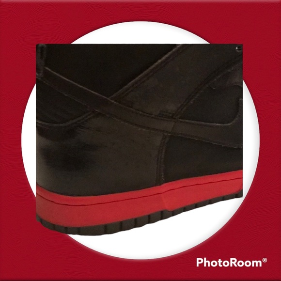 ❌SOLD❌2009 Nike High Dunk High size 9 Black/Hot Red - Picture 7 of 9